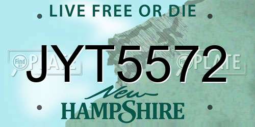 JYT5572 New Hampshire License Plate