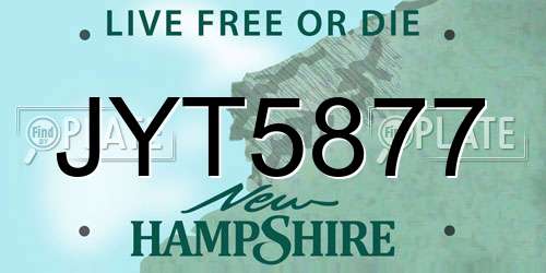 JYT5877 New Hampshire License Plate