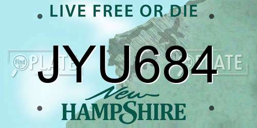 JYU684 New Hampshire License Plate