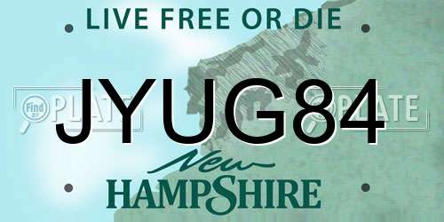 JYUG84 New Hampshire License Plate
