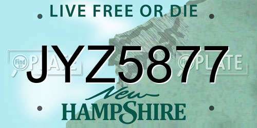 JYZ5877 New Hampshire License Plate