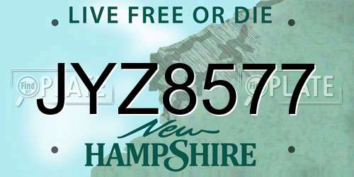 JYZ8577 New Hampshire License Plate