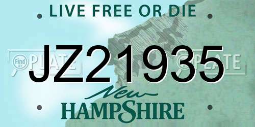 JZ21935 New Hampshire License Plate