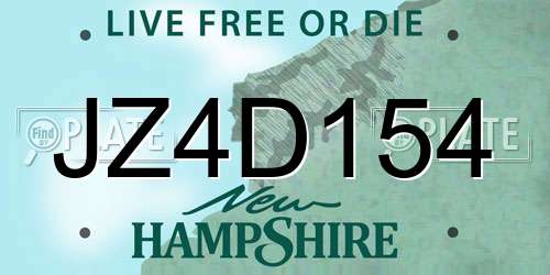 JZ4D154 New Hampshire License Plate
