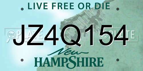 JZ4Q154 New Hampshire License Plate
