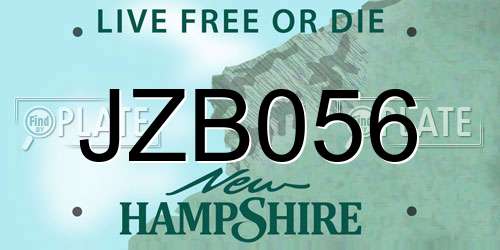 JZB056 New Hampshire License Plate
