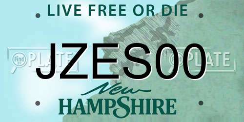 JZES00 New Hampshire License Plate