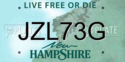 JZL73G New Hampshire License Plate
