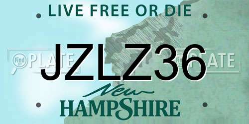JZLZ36 New Hampshire License Plate