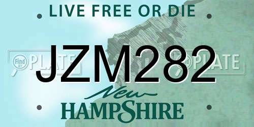 JZM282 New Hampshire License Plate