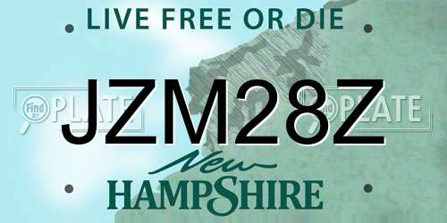 JZM28Z New Hampshire License Plate