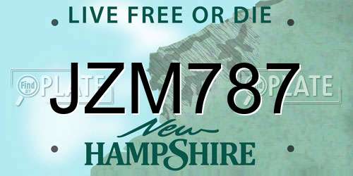JZM787 New Hampshire License Plate