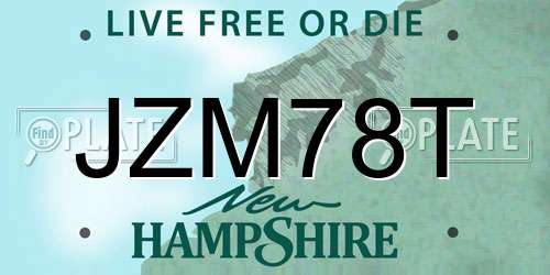 JZM78T New Hampshire License Plate