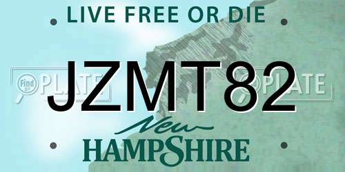 JZMT82 New Hampshire License Plate