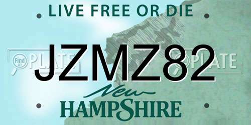 JZMZ82 New Hampshire License Plate