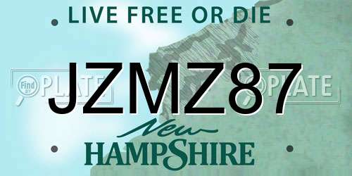 JZMZ87 New Hampshire License Plate
