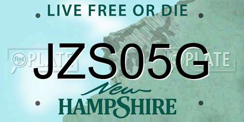 JZS05G New Hampshire License Plate