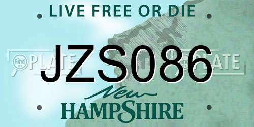 JZS086 New Hampshire License Plate