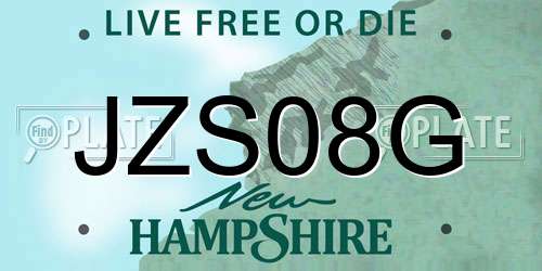 JZS08G New Hampshire License Plate