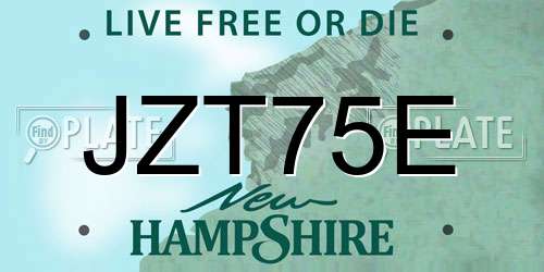 JZT75E New Hampshire License Plate