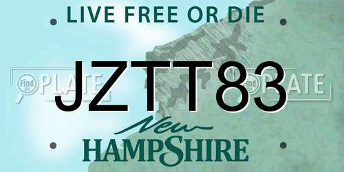 JZTT83 New Hampshire License Plate