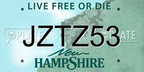 JZTZ53 New Hampshire License Plate