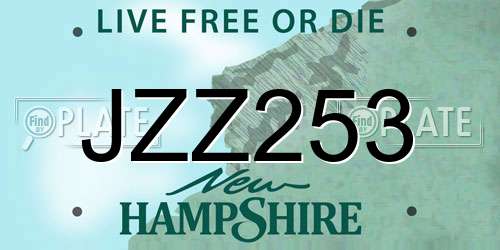 JZZ253 New Hampshire License Plate