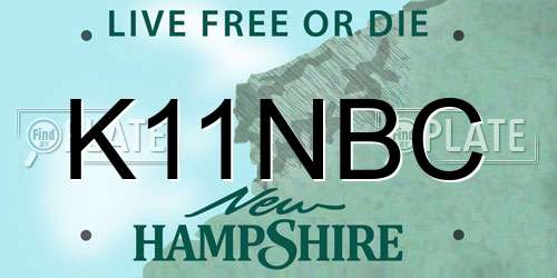 K11NBC New Hampshire License Plate