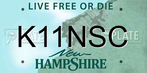 K11NSC New Hampshire License Plate