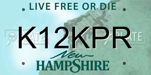 K12KPR New Hampshire License Plate