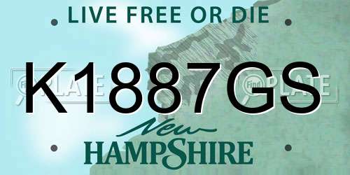 K1887GS New Hampshire License Plate