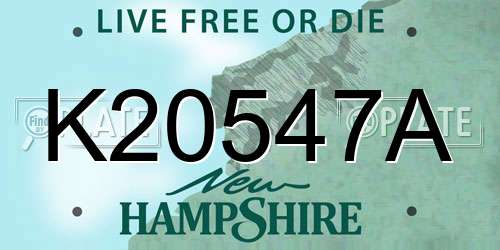 K20547A New Hampshire License Plate