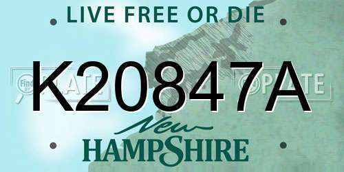 K20847A New Hampshire License Plate