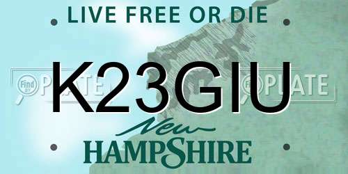 K23GIU New Hampshire License Plate