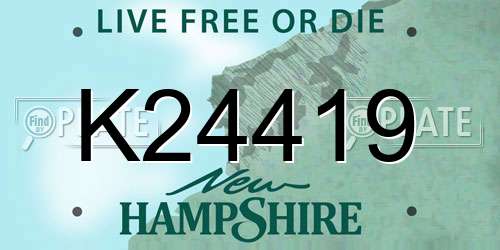 K24419 New Hampshire License Plate
