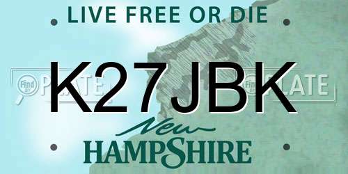 K27JBK New Hampshire License Plate