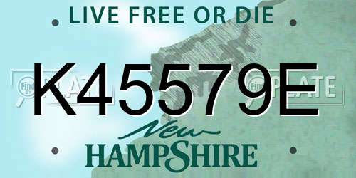 K45579E New Hampshire License Plate