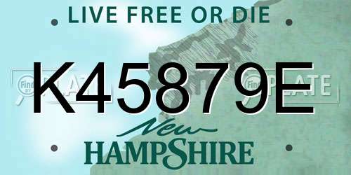 K45879E New Hampshire License Plate
