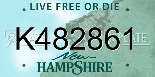 K482861 New Hampshire License Plate