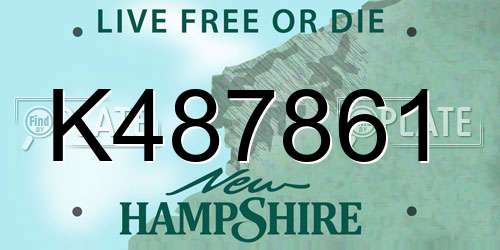 K487861 New Hampshire License Plate