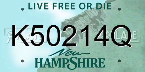 K50214Q New Hampshire License Plate
