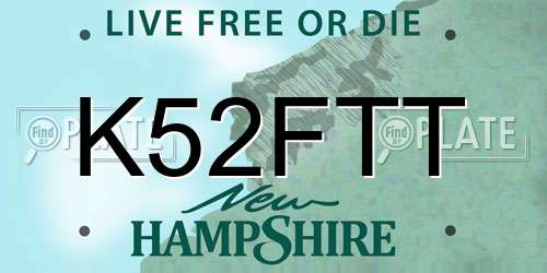 K52FTT New Hampshire License Plate