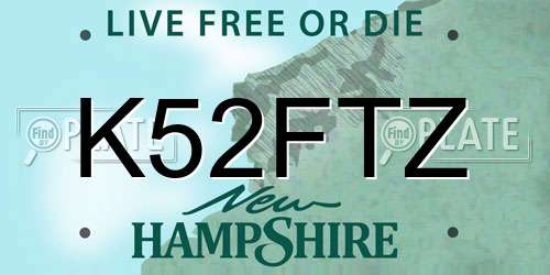 K52FTZ New Hampshire License Plate