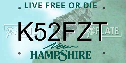 K52FZT New Hampshire License Plate