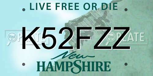 K52FZZ New Hampshire License Plate