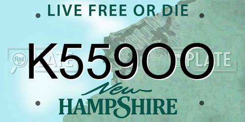 K559OO New Hampshire License Plate
