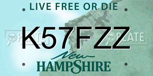 K57FZZ New Hampshire License Plate