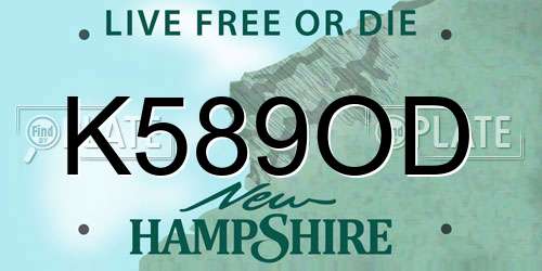K589OD New Hampshire License Plate