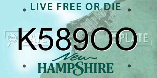 K589OO New Hampshire License Plate