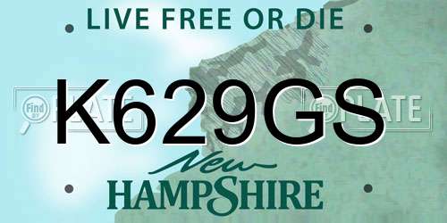 K629GS New Hampshire License Plate